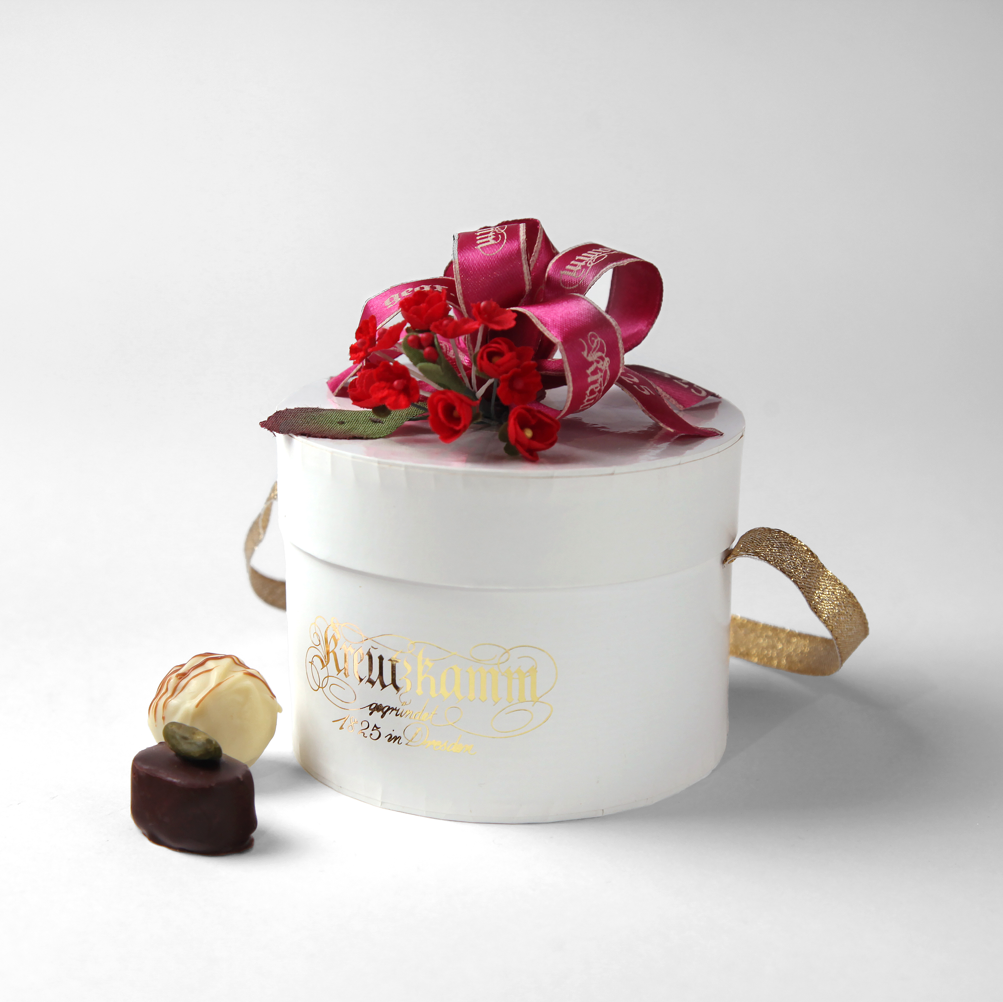 Pralinenpackung Hutkoffer 250 g Pralinenpackung Hutkoffer 250 g
