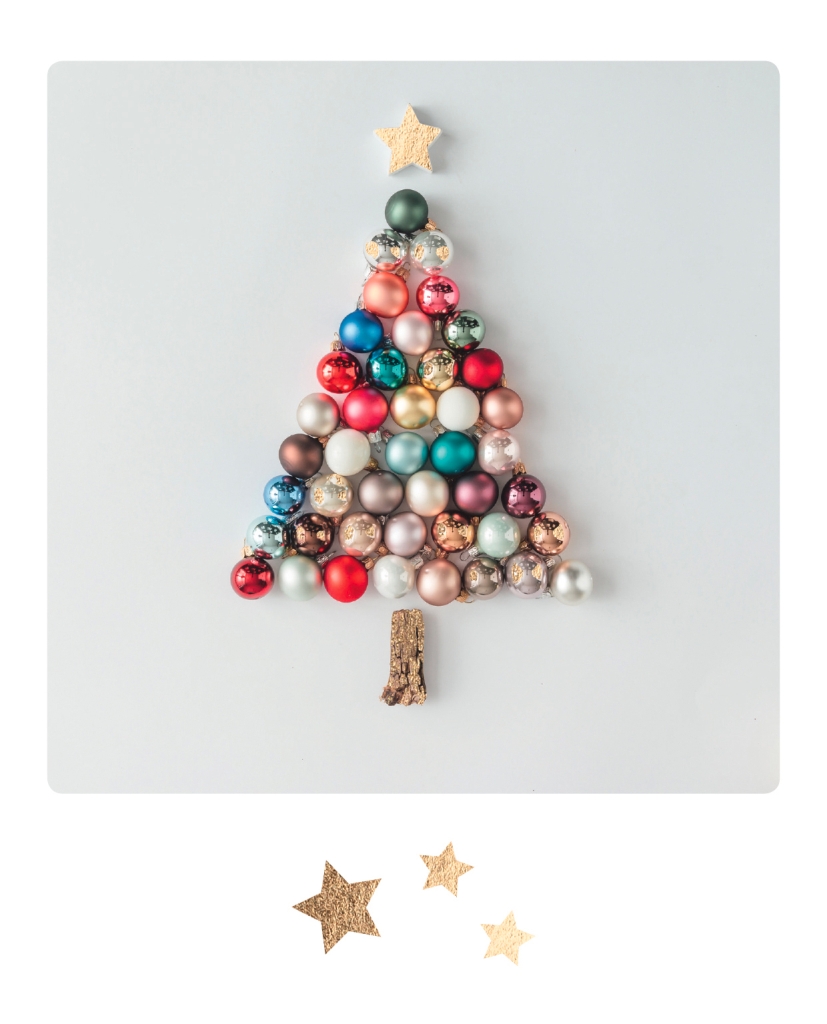 Postkarte "Weihnachtskugelbaum"